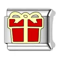 Charm italiano per bracciale modulare in acciaio inox con scatola regalo rossa lucida - Stile Scatola Regalo Rossa (#1)