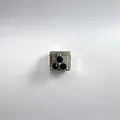 Maglia per bracciale italiano in acciaio inossidabile con tre pietre nere - Nero Stile (#4)