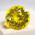 Brilliant round cut lab-grown yellow sapphire loose gemstone for custom jewelry making - Round / 4mm (0.35ct) / Yellow