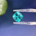 Pierre précieuse YAG Paraiba de culture en laboratoire, taille coussin, couleur cyan vif - Taille Coussin / 6mm environ 1,45ct