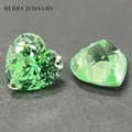 Zaffiro verde menta creato in laboratorio a forma di cuore, gemma per gioielli. - Cuore / 6*6mm (Circa 1.15ct) / Verde menta