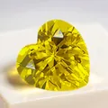 Exquisite lab-grown heart-shaped yellow sapphire faceted loose gemstone for jewelry making - Heart / 6mm (Approx. 1.1ct) / Yellow