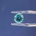 Pierre précieuse Paraïba bleu sarcelle de synthèse en taille ronde brillante éclatante - Rond / 6mm environ 1,45ct