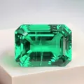 Exquise émeraude verte de laboratoire taille émeraude pour création de bijoux - Style Taille Émeraude (Inclusions Légères) / 4x6mm (Environ 0,45-0,55ct) / Vert Muzo
