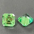 Zaffiro verde menta coltivato in laboratorio di alta qualità con taglio smeraldo. - Asscher Cut / 6*6mm (Circa 1.15ct) / Verde menta
