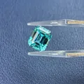 Pierre précieuse YAG de culture couleur Paraïba taille émeraude pour bijoux personnalisés - Taille Émeraude / 4*6mm Environ 0,8ct / Bleu-Vert Néon