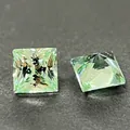 Zaffiro verde menta creato in laboratorio con taglio princess quadrato per gioielli - Quadrato per principessa / 5*5mm (circa 0.7ct) / Verde menta