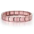Matte rose gold stainless steel Italian modular charm bracelet for customizable jewelry - Italian Modular Bracelet (#7) / Matte Brushed Rose Gold