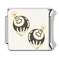 Custom stainless steel Italian charm link with 8-ball bomb graphic for DIY bracelets - Hand Bomb 8-Ball (#6)