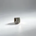 Module de bracelet italien en acier inoxydable avec incrustations de zircons - Blanc (#6)