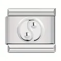 Premium Silber Yin Yang Italian Charm für DIY modulares Edelstahl-Armband - Yin Yang Tai Chi-Stil / 1 Stück / Silber
