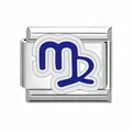 Maglia per bracciale italiano in acciaio inossidabile con segno zodiacale Vergine. - Vergine