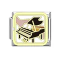 Musikalischer Klavier Charm aus Edelstahl für italienische modulare Starter Armbänder - Minimalistisches Klavier Muster (#10)