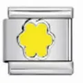 Italian charm module made of stainless steel with a yellow flower for DIY bracelets - Bright Yellow Six-Petal Flower Pattern (#16) / Single Module