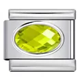 Maglia per bracciale italiano in acciaio inossidabile con zircone giallo di forma ovale - Zirconia Gialla (#4)