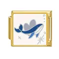 Charm para pulsera modular italiana con ballena azul y corazón en acabado dorado - Ballena Corazón Cielo Estrellado (#8) / Dorado