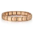 Premium matte rose gold stainless steel Italian modular link stretch charm bracelet. - Italian Modular Bracelet (#4) / Matte Rose Gold