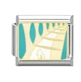 Maglia charm italiana con smalto strada di mattoni gialli per bracciali DIY - Stile Motivo #2 (#2) / 1cm (Pezzo Singolo)