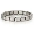 Premium matte finish grey stainless steel Italian modular stretch charm bracelet for jewelry - Italian Modular Bracelet (#8) / Matte Gray