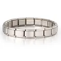 Premium matte stainless steel Italian charm bracelet with modular elastic strap design - Italian Modular Bracelet (#9) / Matte Silver