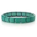 Matte green stainless steel Italian modular charm bracelet for men and women - Italian Modular Bracelet (#12) / Matte Green
