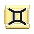 Charm italiano zodiaco Gemelli placcato oro per bracciali modulari in acciaio inox - Gemini / Oro