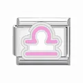 Dettaglio ravvicinato di un charm modulare italiano con il segno zodiacale della Bilancia - Modulo Singolo / Libra