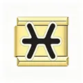 Charm modulare italiano segno Pesci in acciaio inossidabile dorato lucido. - Pisces / Oro