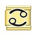 Premium gold stainless steel Italian modular charm featuring black enamel Cancer zodiac sign - Cancer / Gold