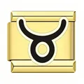 Golden Taurus constellation Italian charm link made of stainless steel for DIY bracelets - Taurus / Gold