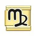 Premium gold-plated stainless steel Italian modular bracelet charm with black Virgo zodiac sign - Virgo / Gold