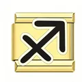 Premium gold Sagittarius zodiac charm for stainless steel Italian modular bracelets - Sagittarius / Gold