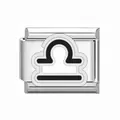 Charm per bracciale modulare italiano con segno zodiacale Bilancia in acciaio inox - Libra
