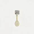 Maglia per bracciale italiano con ciondolo a forma di racchetta da tennis dorata - Stile Racchetta da Tennis / Argento Oro