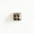 Charm per bracciale modulare italiano in acciaio inox con quadrifoglio in zircone - Quadrifoglio (Zirconia Marrone) / Marrone (#3)