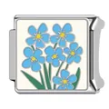 Blauer Vergissmeinnicht-Blumen-Italienischer Charm aus Edelstahl für DIY-Armbänder - Blaue Vergissmeinnicht (8)