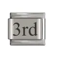 Link charm italiano in acciaio inossidabile con incisione 3rd per bracciale fai da te - Maglia Data 3°