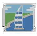 Maglia per bracciale italiano in acciaio inossidabile con design smaltato Burj Al Arab Dubai - Burj Al Arab (#4) / Multicolore