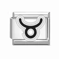 Charme de bracelet modulaire italien en acier avec le symbole du zodiaque Taureau - Taureau