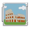 Italienisches Armband-Element aus Edelstahl mit Motiv des römischen Kolosseums - Colosseum (#5) / Mehrfarbig