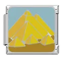 Edelstahl Italienischer Modul-Charm für Armband mit gelben ägyptischen Pyramiden aus Emaille - Pyramids (#7) / Mehrfarbig