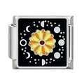 Italian charm link with sunflower and celestial moon phase design for DIY bracelet - Sunflower Moon Phase Pattern (#9) / 1 Piece