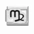 Maillon de charme modulaire italien en acier inoxydable avec symbole de la Vierge - Vierge