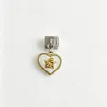 Ciondolo a cuore con angelo dorato per bracciale modulare italiano fai da te - Ciondolo Cuore d'Angelo / Bianco e Oro