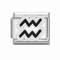 Charme modulaire italien signe du zodiaque Verseau pour bracelets DIY en acier inoxydable - Verseau