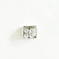Charm modulare in acciaio inossidabile con quadrifoglio in zircone iridescente - Aurora (#12)