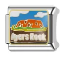 Italienisches Modul-Armbandglied aus Edelstahl mit Ayers Rock-Landschaftsdesign. - Ayers Rock (#19) / Mehrfarbig