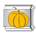 Charm pour bracelet italien avec motif citrouille jaune pour création de bijoux DIY - Motif Citrouille (#2) / 1 Pièce
