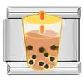 Charme de bracelet modulaire italien avec design boba tea pour bijoux personnalisés DIY. - Motif Thé aux Perles (#8) / 1 Pièce