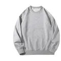 Detailed view of a loose-fitting grey crewneck long sleeve sweatshirt with rib cuffs - S / Tops / Gray